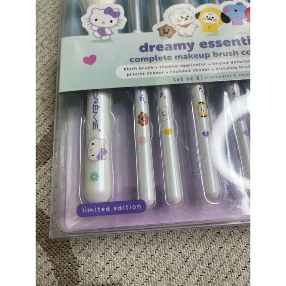 The crème shop Hello Kitty BT21 complete makeup brush collection, set of 8, NIB - Picture 3 of 9